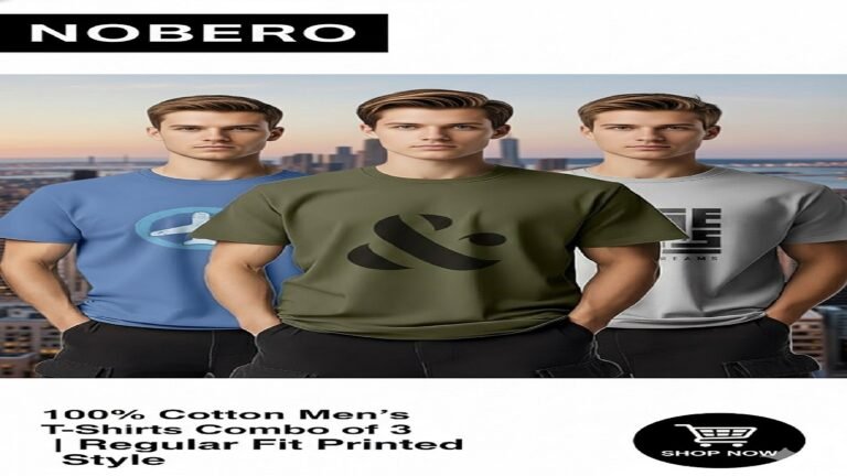 Nobero 100% Cotton Men’s T-Shirts Combo of 3 | Regular Fit Printed Style